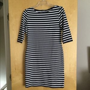 Saint James black/white striped dress size 8